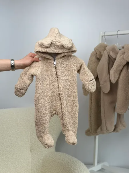 Дитячий комбінезон молочний/кремовий демісезонний ромпер Teddy 68р (3-6 міс) зображення