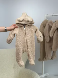 Дитячий комбінезон молочний/кремовий демісезонний ромпер Teddy 80р (9-12 міс)