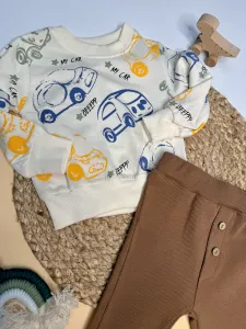 Дитячий костюм коричневий демісезонний "Машинки" 24 міс (92р)