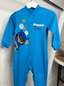 Дитячий чоловічок синій "Happy puppy", кулір, 74 розмір (6-9 міс)