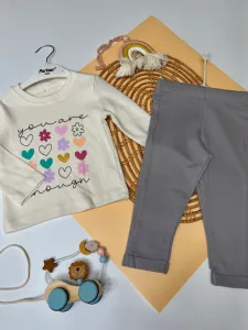 Дитячий костюм на дівчинку рожевий жилетка + кофта + штани двунитка 12-18 міс (86 розмір)2