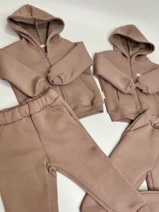Дитячий костюм теплий коричневий однотонний тринитка на флісі BabyHux 5 років (110 розмір)1