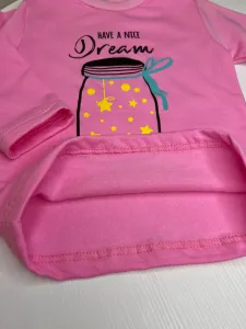 Дитяча піжама утеплена на дівчинку "Have a nice dream" рожева, футер 86р (12-18 міс)2