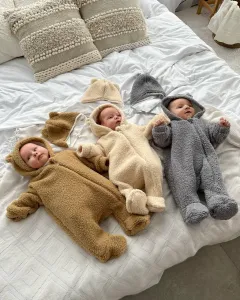 Дитячий комбінезон бежевий демісезонний ромпер Teddy 62р (1-3міс)2