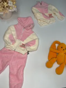 Дитячий костюм на дівчинку рожевий, "Ведмедик", махра 18-24 міс (86-92 розмір)1