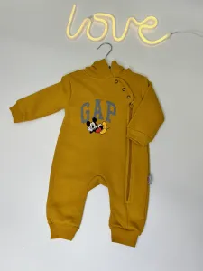 Дитячий ромпер чоловічок утеплений "Gap" гірчичний, тринитка на флісі 12-18 міс (86 розмір)1