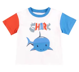 Дитячий костюм білий блакитний футболка+шорти "Shark" 74р (6-9 міс)1