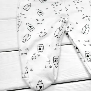 Дитячий чоловічок утеплений, на кнопочках "Milk" футер, молочний 74 розмір (6-9 міс)2
